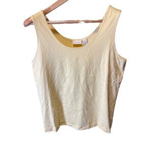Chico's Light Yellow Scoop Neck Sleeveless Tank Top Sz L